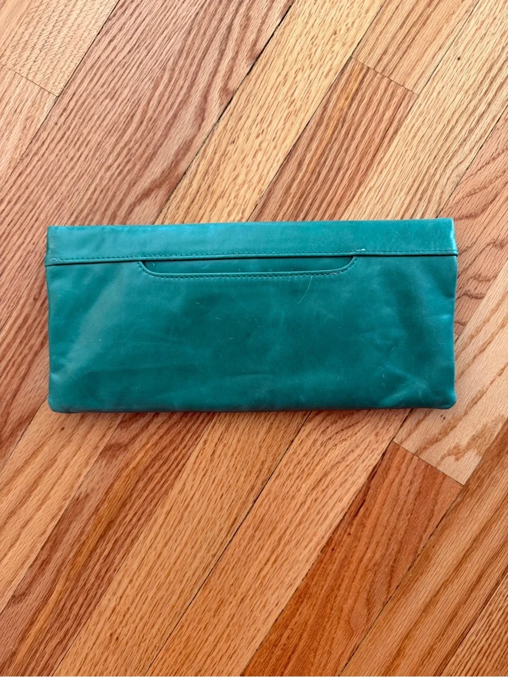 HOBO INTERNATIONAL AUDREY VINTAGE LEATHER CLUTCH teal